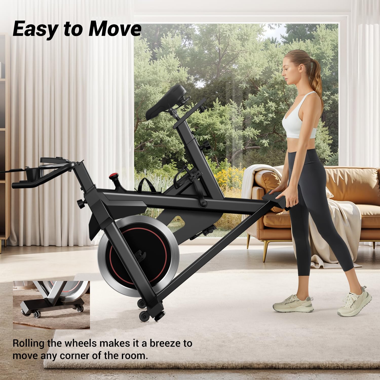 CURSOR FITNESS Heimfahrrad für Zuhause, Stilles Fitnessbike mit Einstellbarem Widerstand, Verstellbarem Lenker und Sattel, LCD-Display, Atmungsaktiven Sitzpolstern, für Cardio-Training