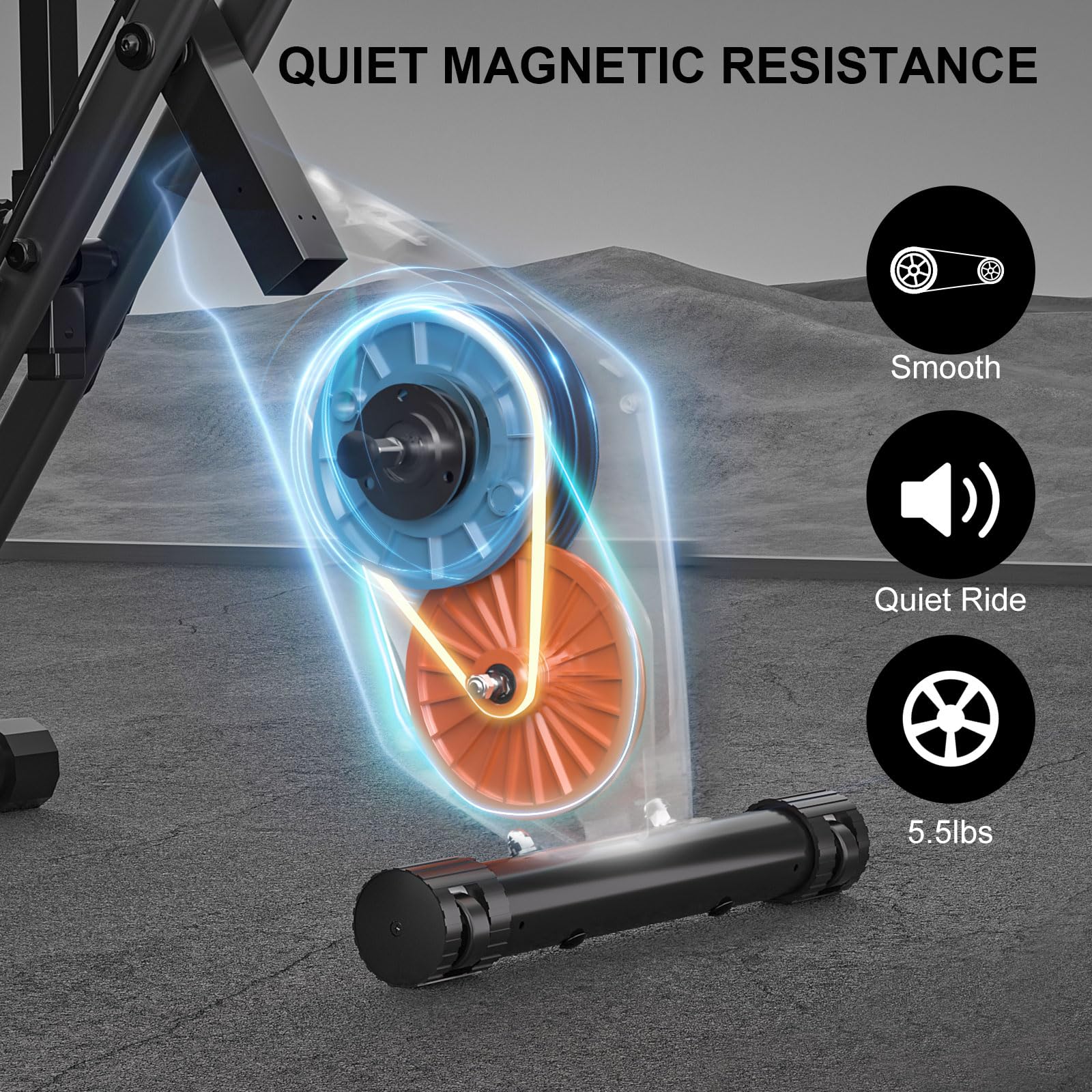 Dskeuzeew Heimtrainer Fahrrad Klappbar Ergometer Heimtrainer Fahrrad mit Integriertes Widerstandsband für Zuhause 150kg Belastbar mit Magnetwiderstand und LCD-Display Hometrainer Platzsparend